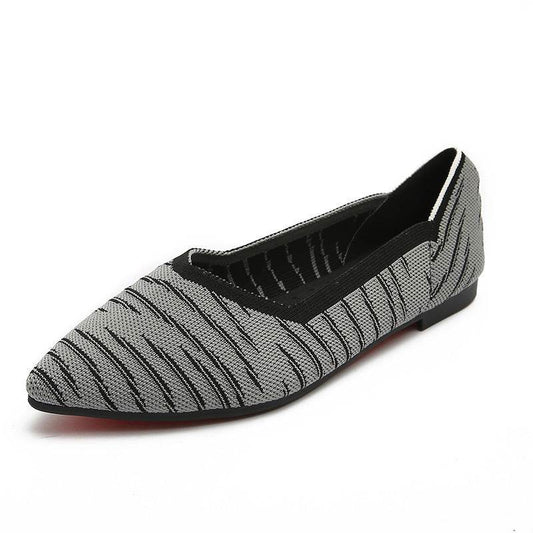 Casual Mesh Women Shoes Slip On Loafers Flats Espadrille Ballerina Shallow Single Shoe Walking Canvas Lady Footwear Plus Size 43 - Mubimart