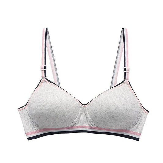 Women's Non-Wireless Pure Cotton Sports Bra Cotton Thin Underwear Bra - Mubimart
