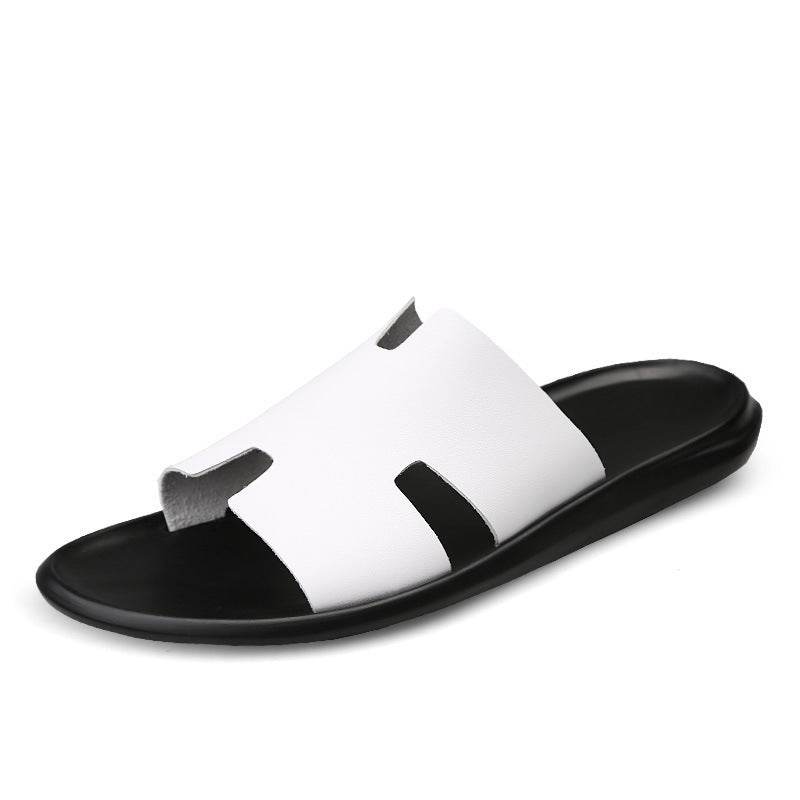 First Layer Leather Standard Size Flip-flop Slippers Men Slippers - Mubimart