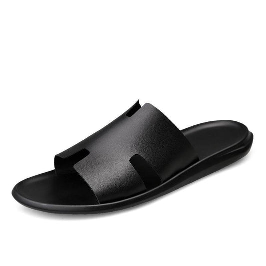 First Layer Leather Standard Size Flip-flop Slippers Men Slippers - Mubimart