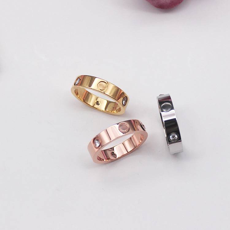 Love Ring Men And Women Couples Ring A Word Screw Fashion Ring - Mubimart