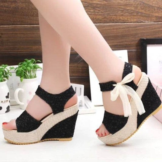 Women Summer Shoes Wedges Sandals Party Platform High Heels - Mubimart