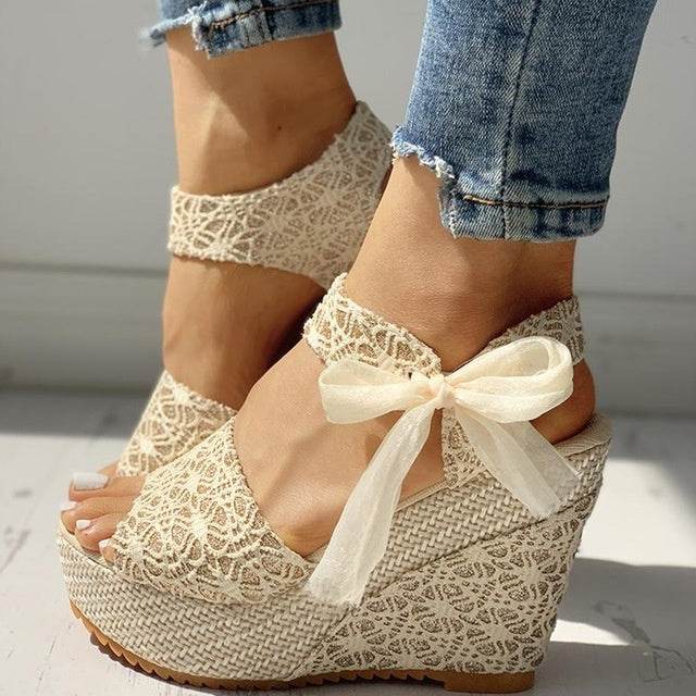 Women Summer Shoes Wedges Sandals Party Platform High Heels - Mubimart