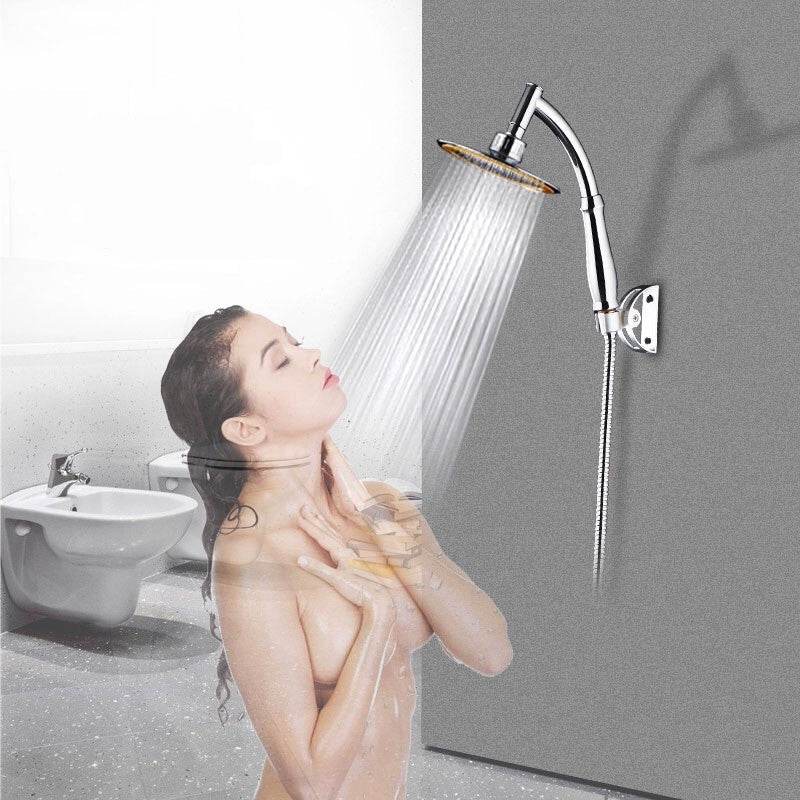 Shower Head 6inch Pressurized Hand-held Overhead Universal Shower Head Shower Set - Mubimart