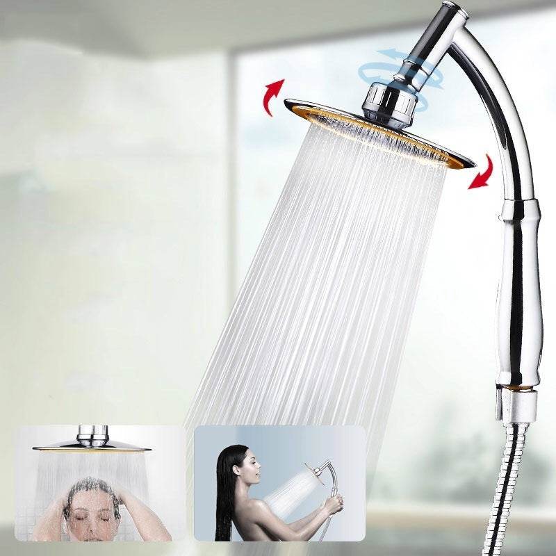 Shower Head 6inch Pressurized Hand-held Overhead Universal Shower Head Shower Set - Mubimart