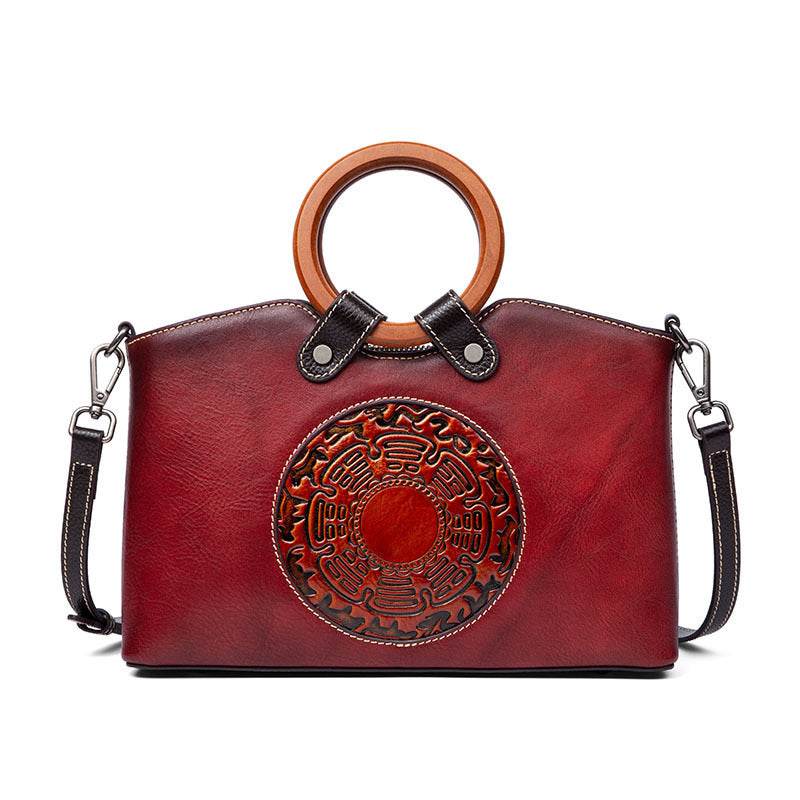 Fashion Vintage Designer Ladies Bags Genuine Leather Womens Handbags For Women Shoulder Bag - Mubimart