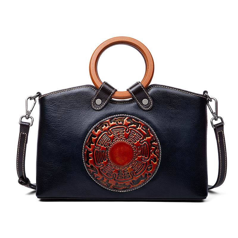 Fashion Vintage Designer Ladies Bags Genuine Leather Womens Handbags For Women Shoulder Bag - Mubimart