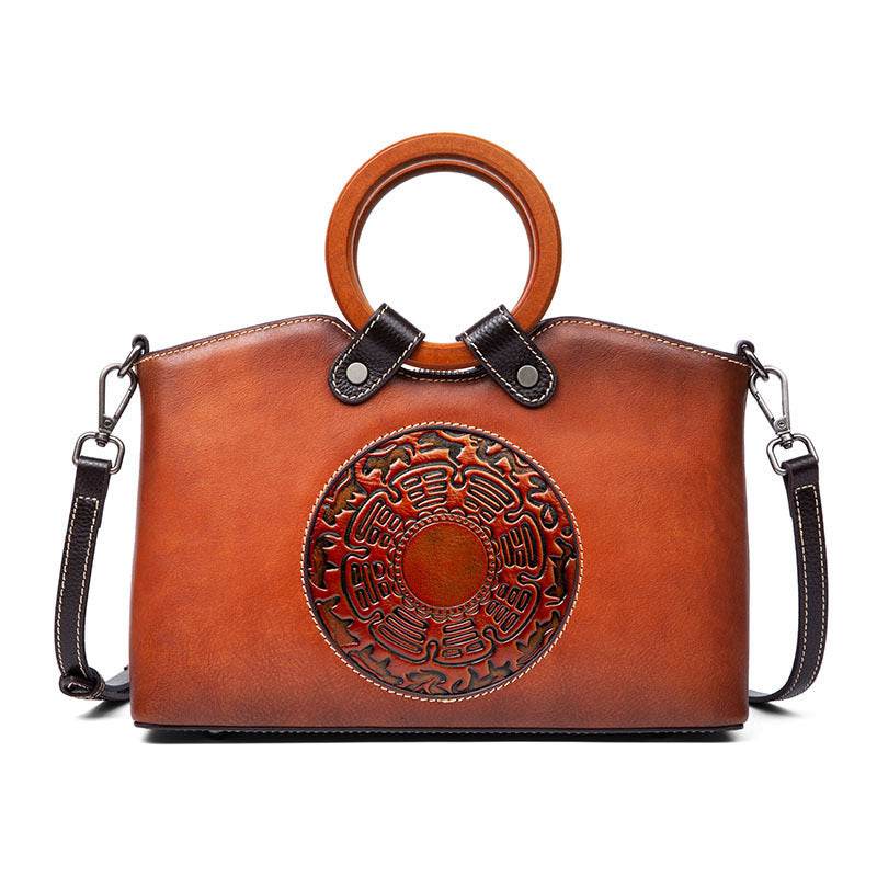 Fashion Vintage Designer Ladies Bags Genuine Leather Womens Handbags For Women Shoulder Bag - Mubimart