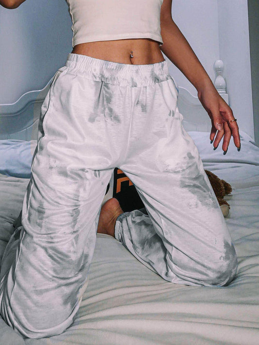 Fashion Tie Dye Sweatpants Women Cotton Trousers High Street Joggers Casual Style - Mubimart