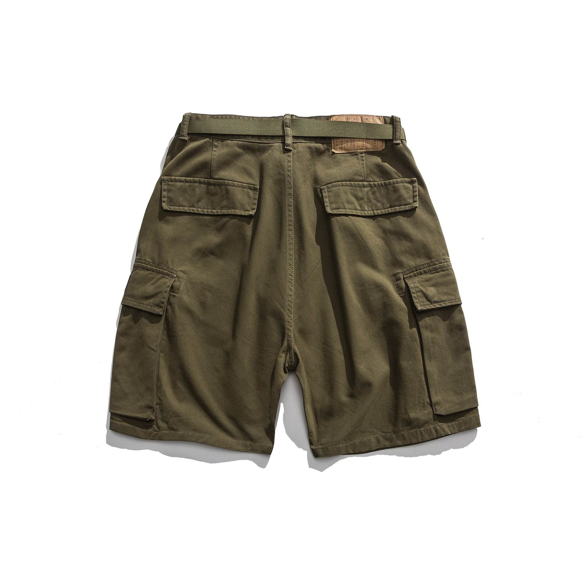 Tooling Multi-Pocket Khaki Army Green Shorts - Mubimart