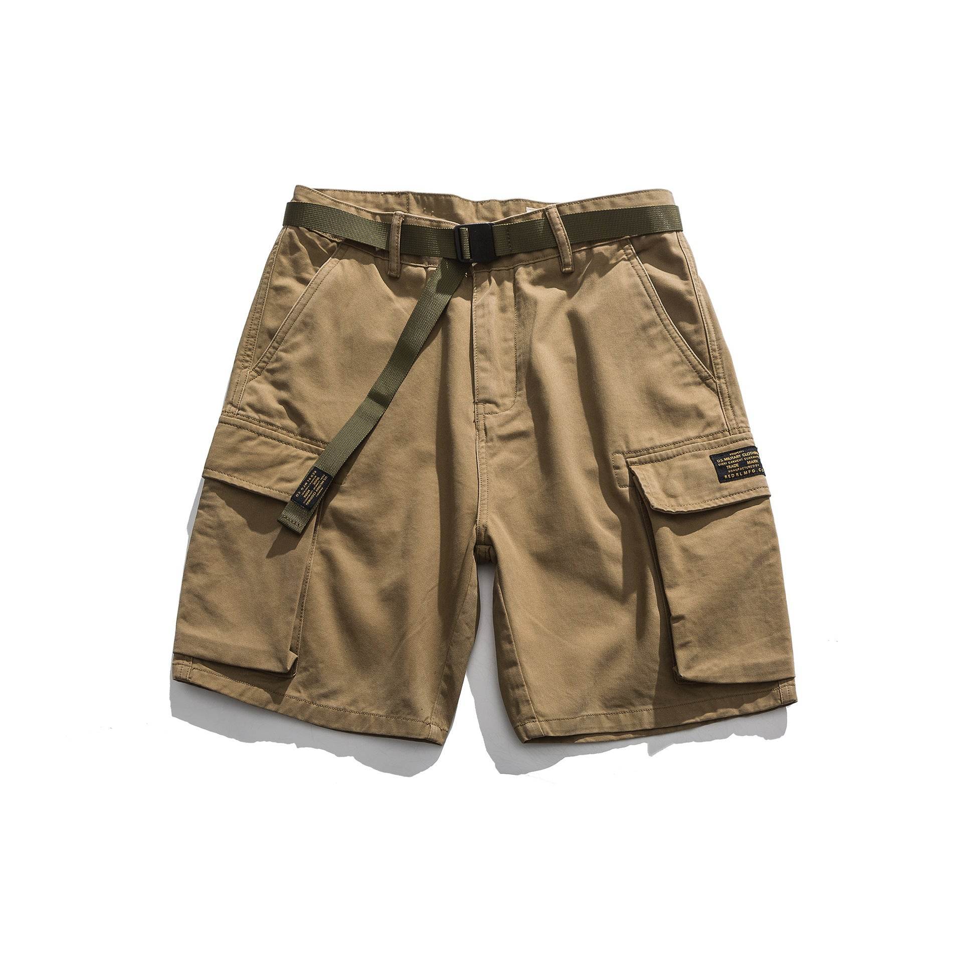 Tooling Multi-Pocket Khaki Army Green Shorts - Mubimart