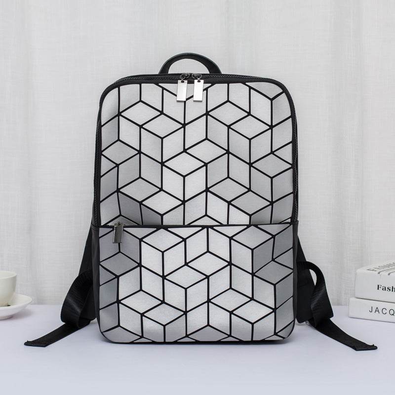 Geometric Diamond Backpack Men And Women Computer Backpack - Mubimart