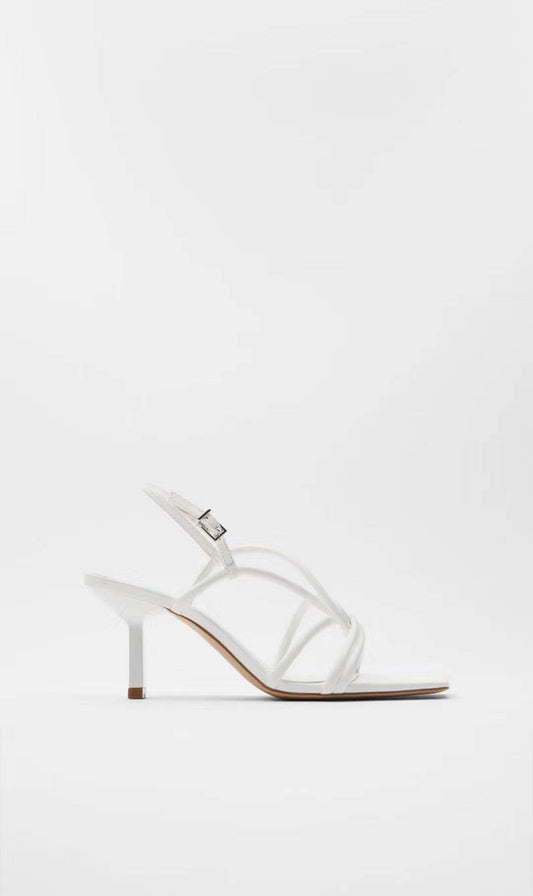 Stiletto Toe Buckle Sandals - Mubimart