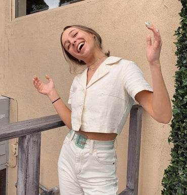 French retro small lapel single-breasted short crop top women - Mubimart