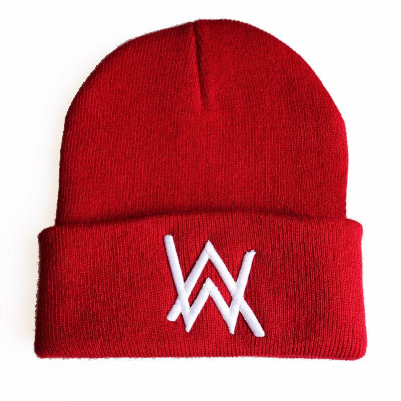 Winter Woolen Hat, Embroidery Knit Hat, Pullover Cap, Hip-Hop Ski Cap - Mubimart