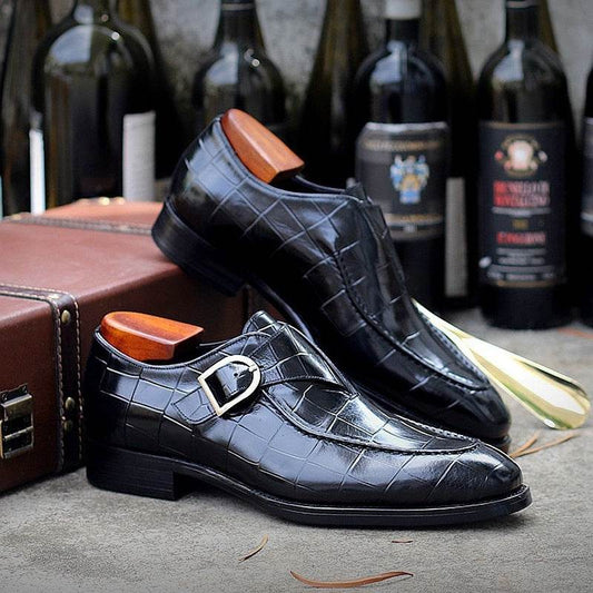 ClassicPattern Business Flat Shoes Men Designer Formal Dress Leather Shoes Mens Loafers Valentine Gifts Shoes - Mubimart
