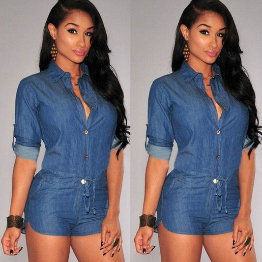 European And American Plus Size Sleeveless Loose Denim Jumpsuit - Mubimart