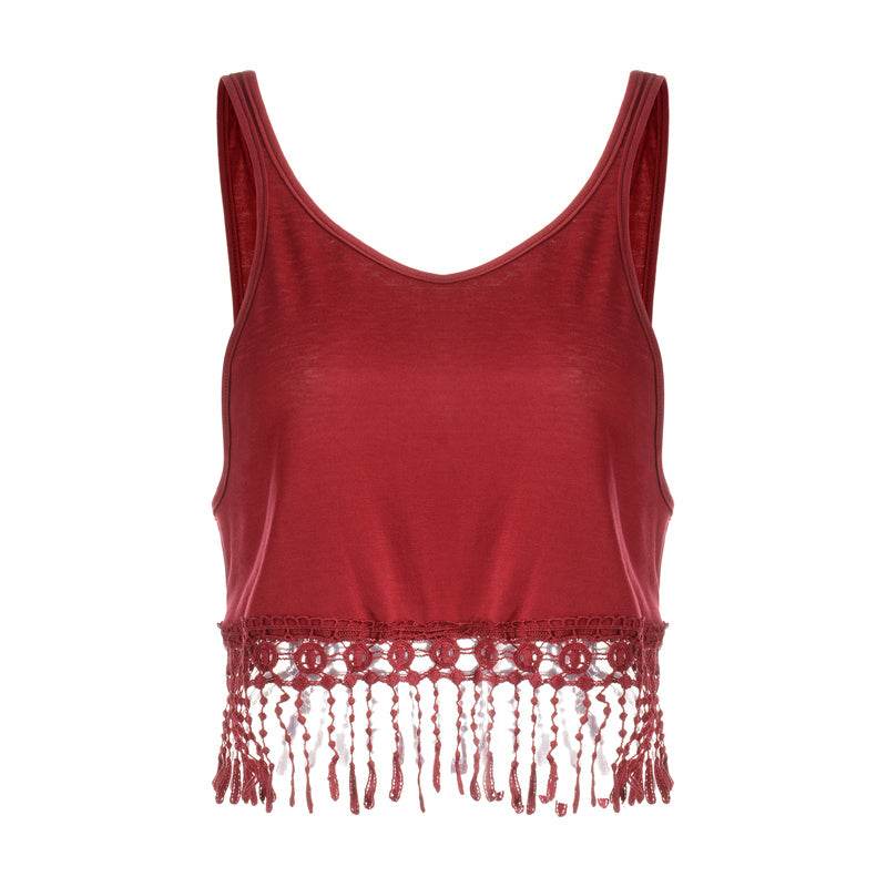 Camisole Camisole Multicolor Fringed Bottoming Shirt - Mubimart