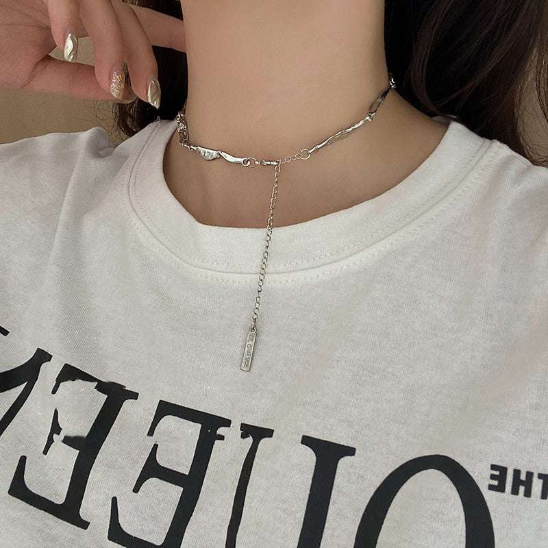 Silver Irregular Necklace Women"s Simple Cool Style Choker Collar Chain New Fashion Neck Chain