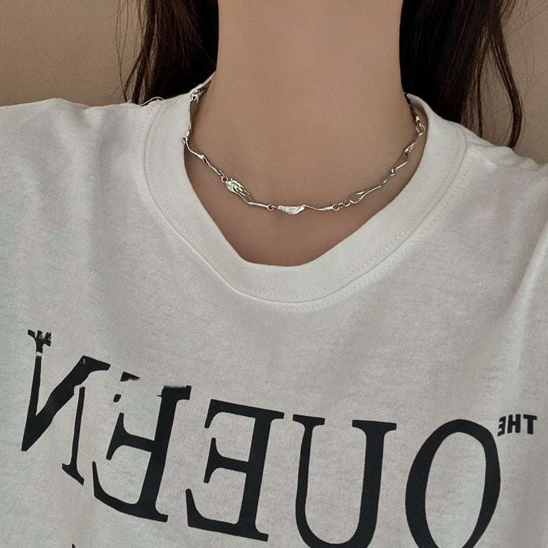 Silver Irregular Necklace Women"s Simple Cool Style Choker Collar Chain New Fashion Neck Chain