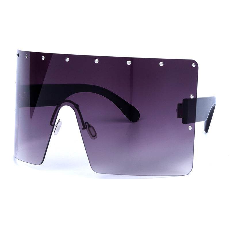 Trend Oversized Sunglasses Women Men Rivet Sun - Mubimart