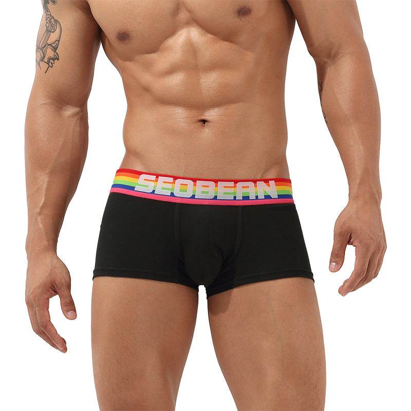 Men's Boxer Briefs Mid-low Waist Belly-contracting Boxer Briefs - Mubimart
