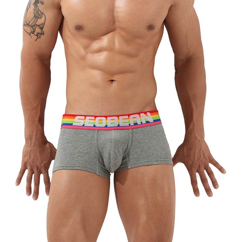 Men's Boxer Briefs Mid-low Waist Belly-contracting Boxer Briefs - Mubimart