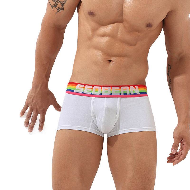 Men's Boxer Briefs Mid-low Waist Belly-contracting Boxer Briefs - Mubimart