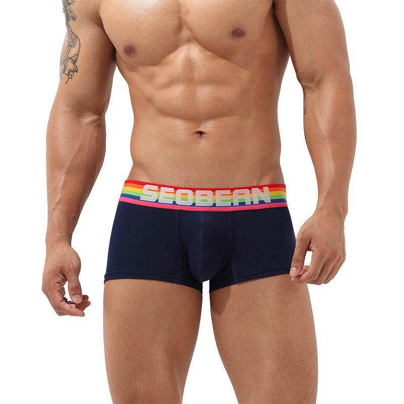 Men's Boxer Briefs Mid-low Waist Belly-contracting Boxer Briefs - Mubimart