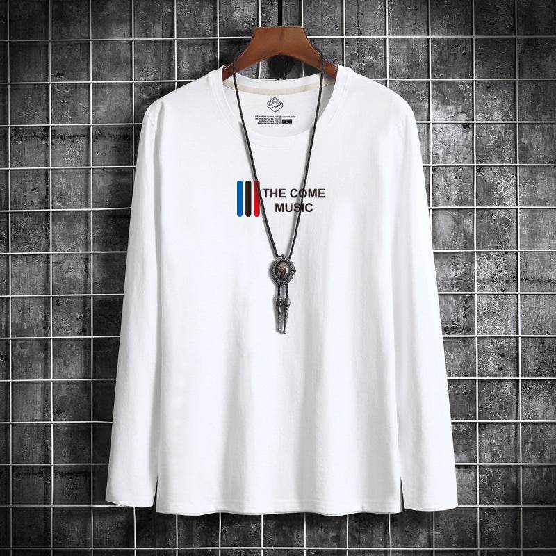 Loose round neck young men's top and bottoming shirt - Mubimart