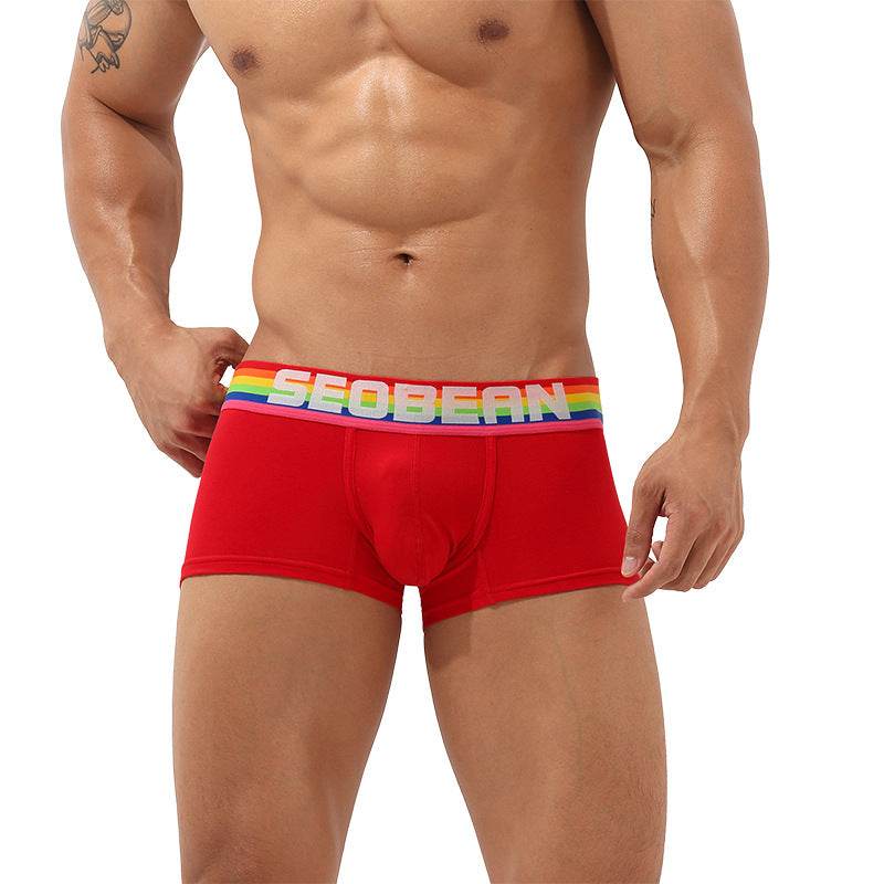 Men's Boxer Briefs Mid-low Waist Belly-contracting Boxer Briefs - Mubimart