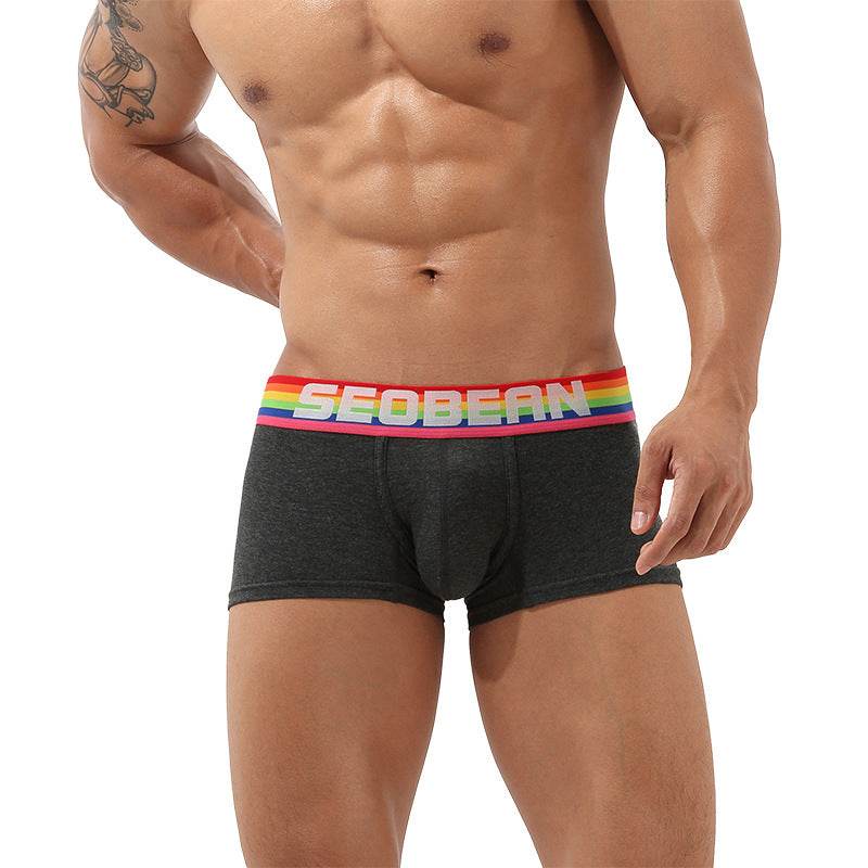 Men's Boxer Briefs Mid-low Waist Belly-contracting Boxer Briefs - Mubimart