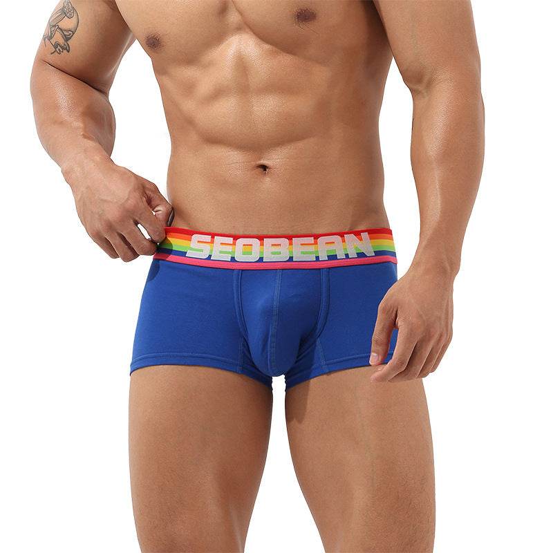 Men's Boxer Briefs Mid-low Waist Belly-contracting Boxer Briefs - Mubimart