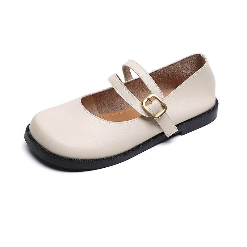 Women's Casual Mary Jane French Flat Shoes - Mubimart