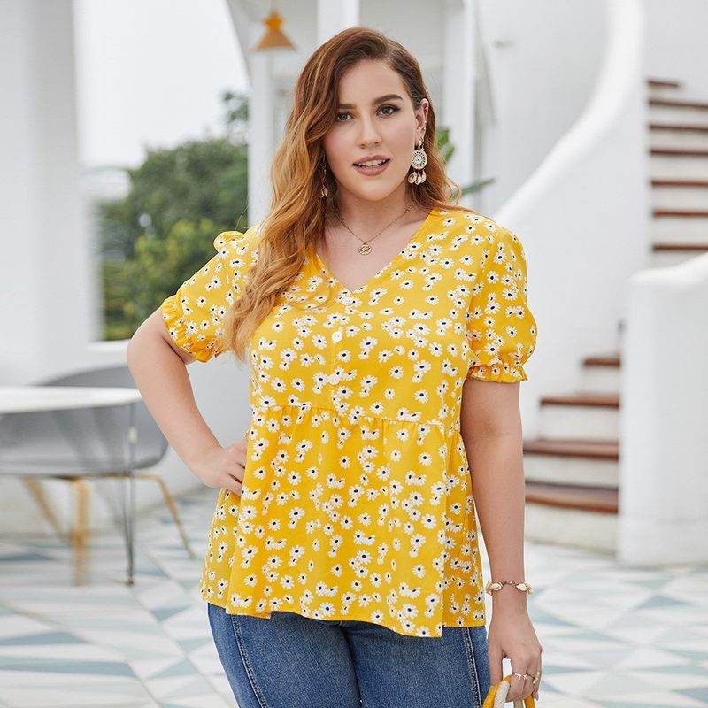 Plus size women's cotton top - Mubimart