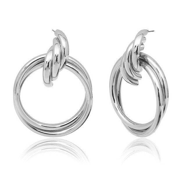 Alloy hoop earrings - Mubimart