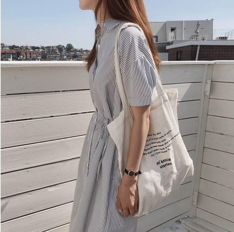 Striped shirt dress - Mubimart