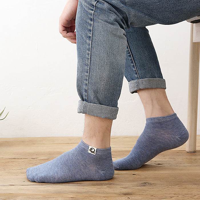 Retro Solid Color Low Waist Shallow Mouth Socks - Mubimart