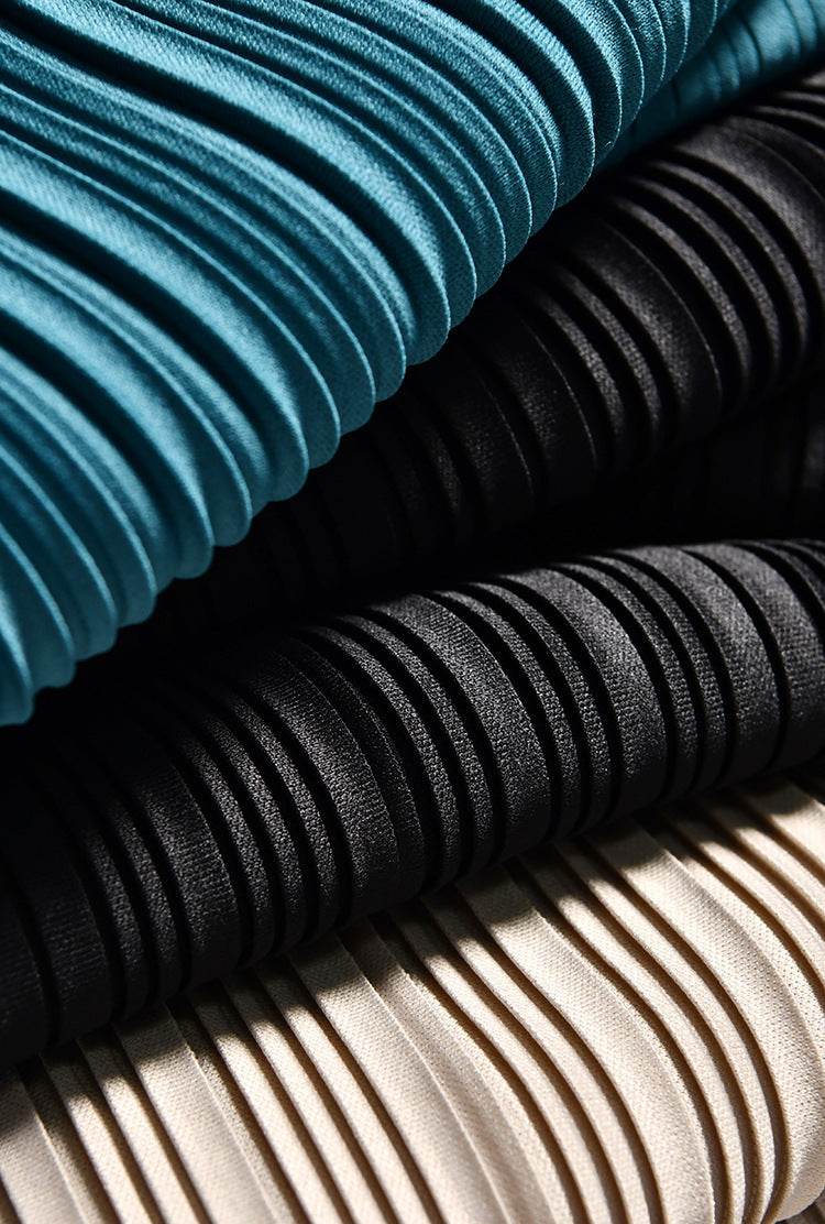 Vintage Inspired Pleated Midi Dress - Mubimart