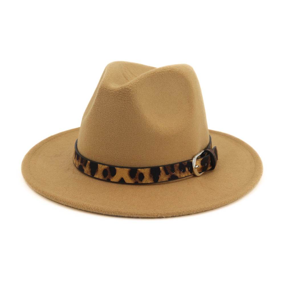 Fedora hat leopard print hat - Mubimart