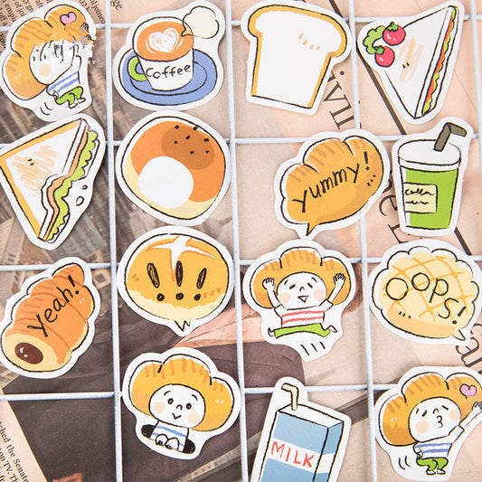 45pcs/pack Yummy Bread Decorative Stickers