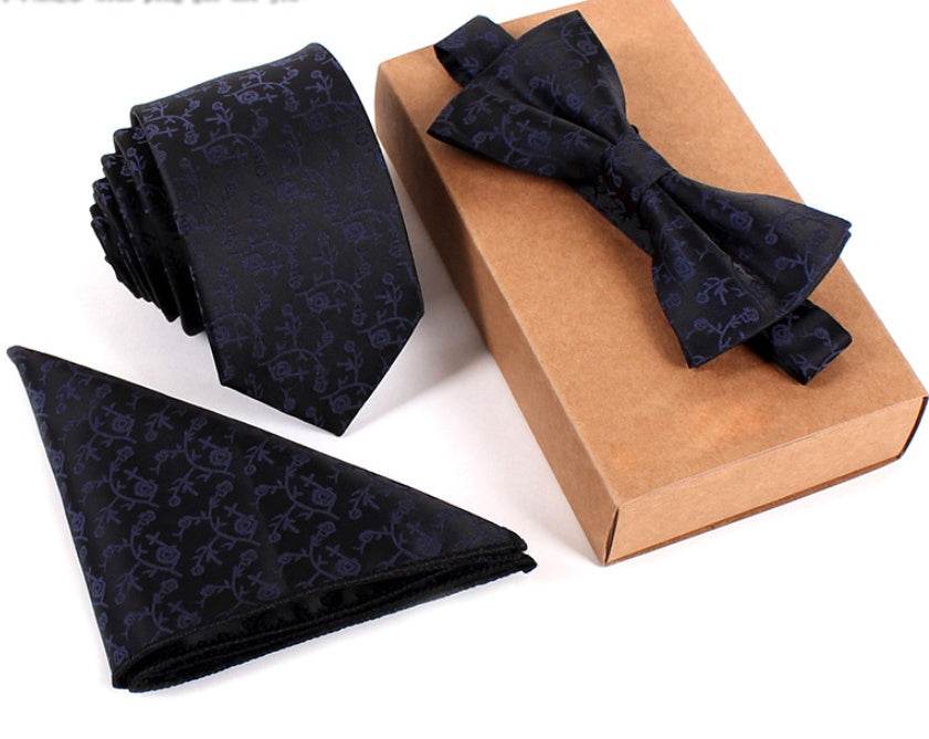 Slim Necktie Set Men Three-piece bow tie - Mubimart