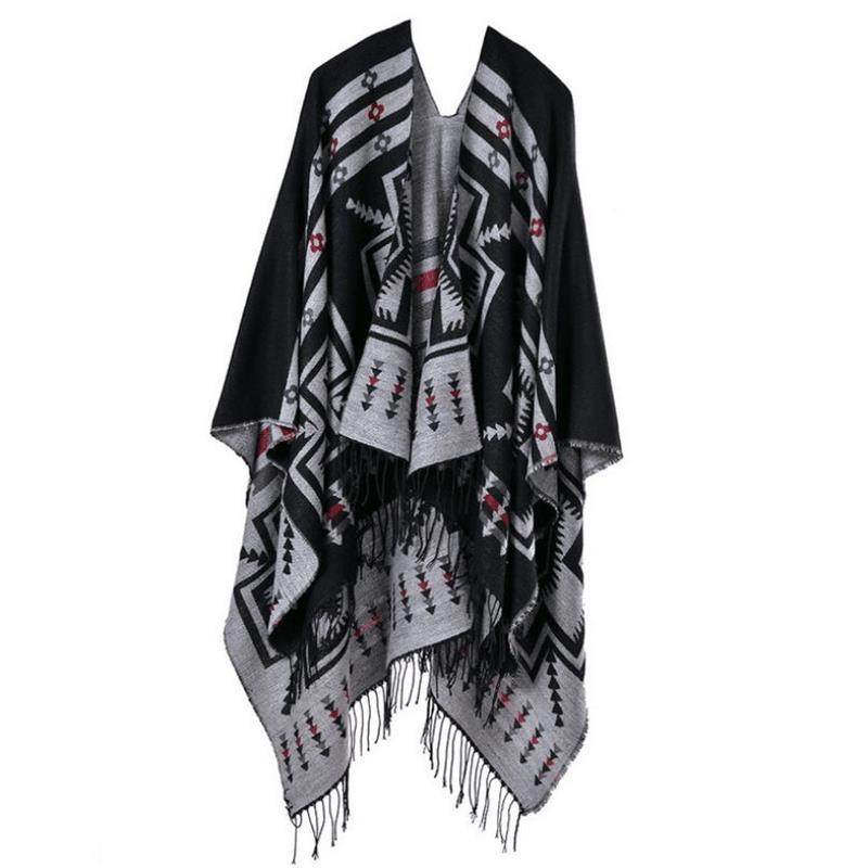 Split shawl scarf - Mubimart