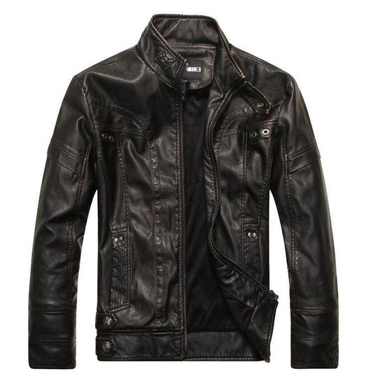 Motorcycle leather jacket - Mubimart