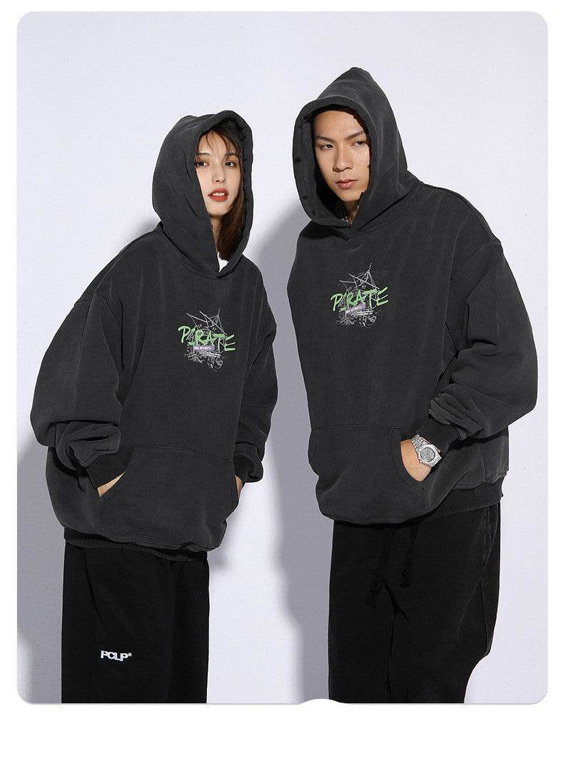 Street Loose Mens And Womens Street Wash Old Sweater - Mubimart