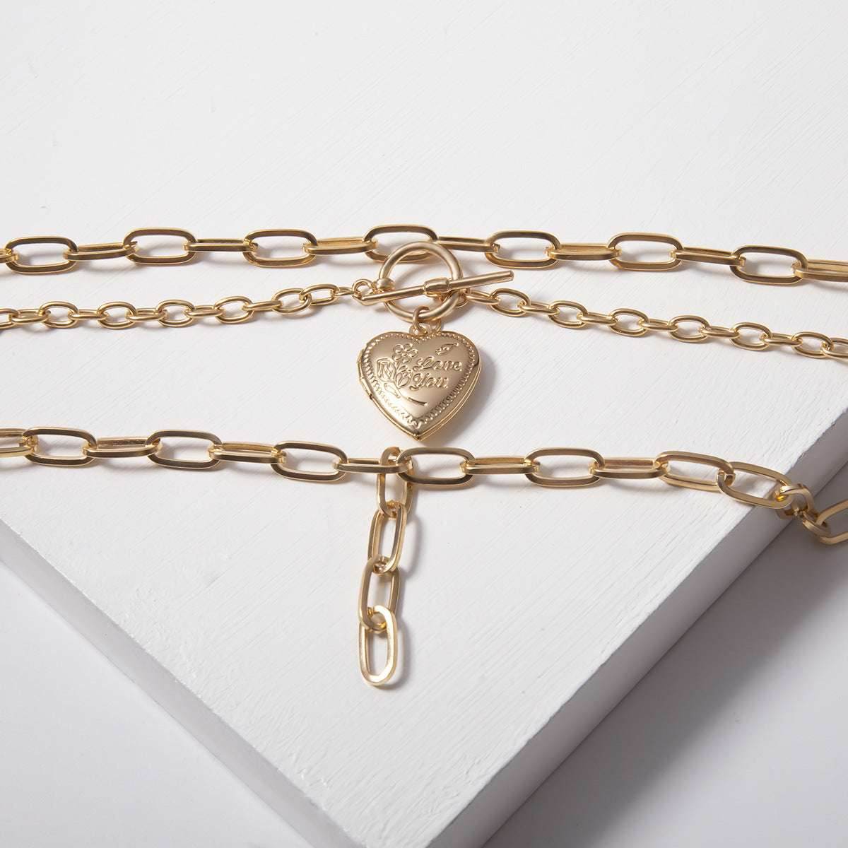 Creative Geometric Thick Chain Tassel Necklace Women - Mubimart
