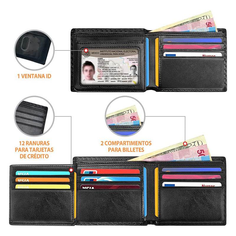 Men's Anti-magnetic Thin Wallet Special Carbon Fiber Dollar Multi Card Slot Wallet - Mubimart