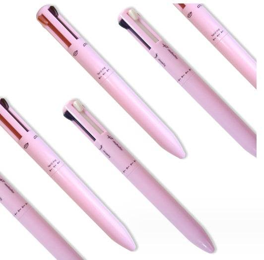 Four-in-one Cosmetic Brush Four-color Lip Liner Highlight Eyeliner Eyebrow Pencil - Mubimart