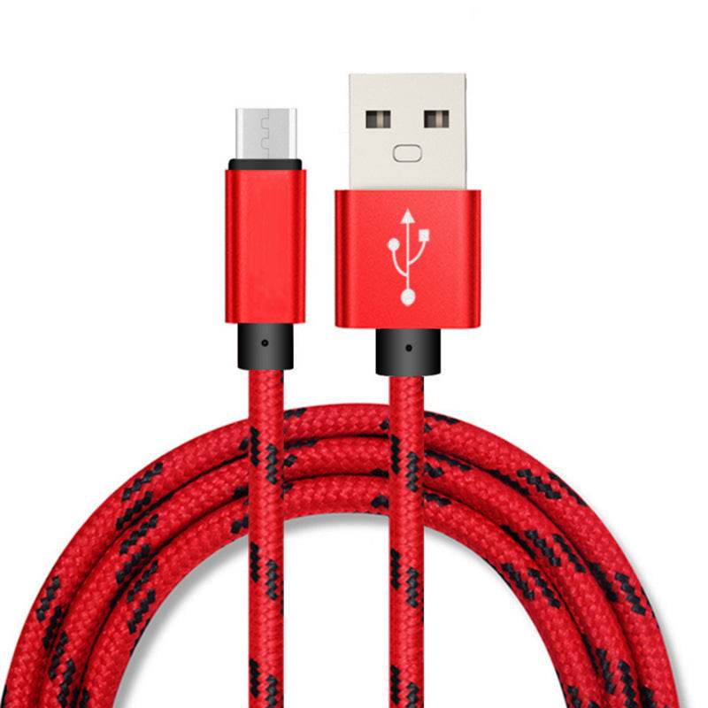 Nylon Braided Lattice Resistant Mobile Phone Data Cable Charging Cable - Mubimart