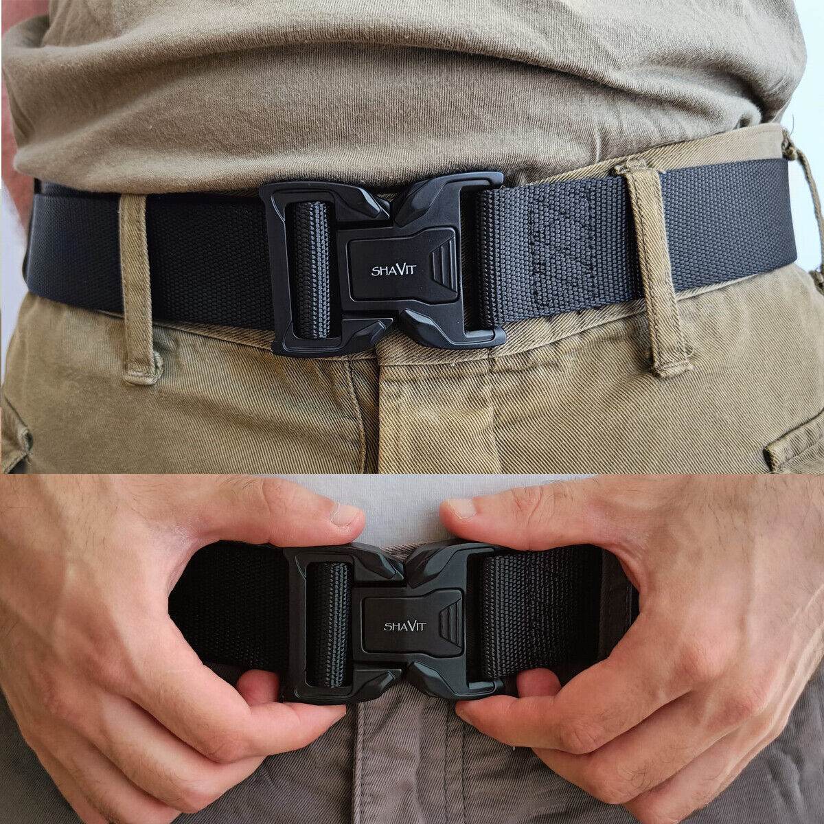Men's Tactical Military Belt Quick Button Release Buckle Waistband Belts For MEN - Mubimart